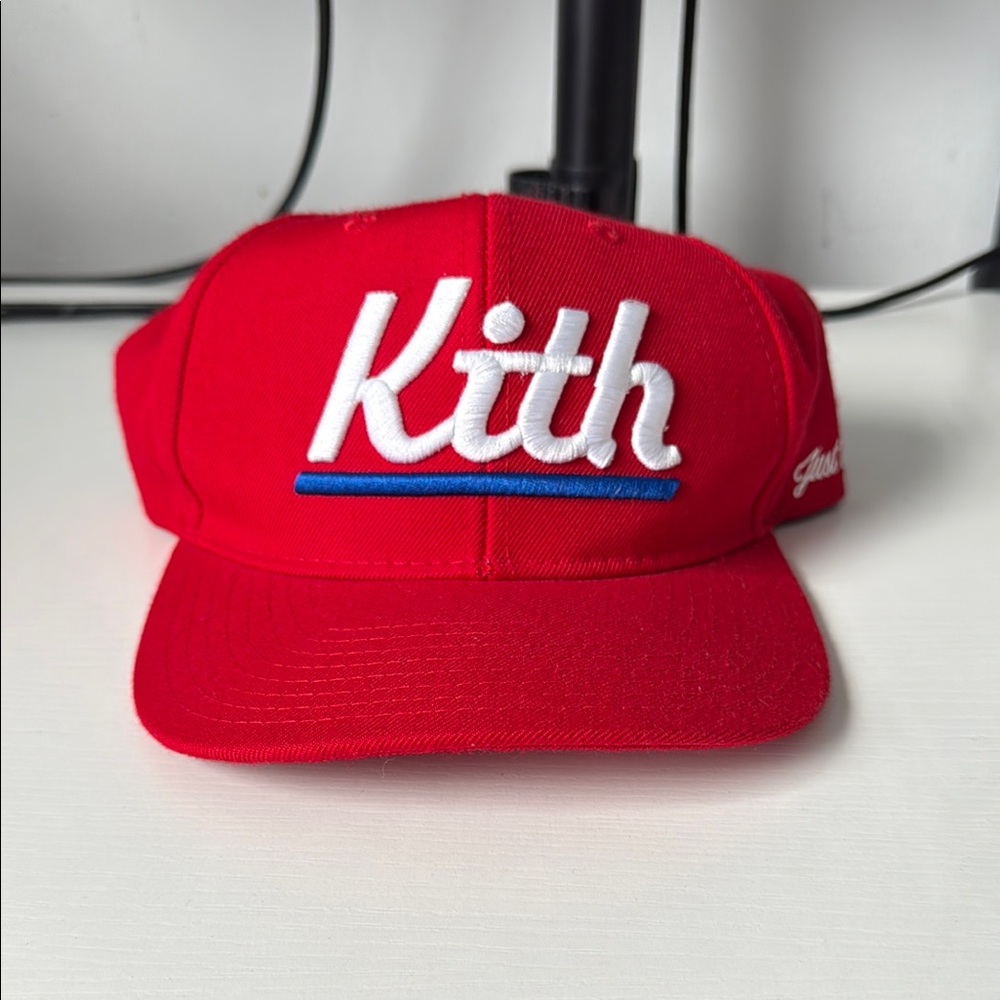 Kith Scarlet Cap with White and Blue Logo